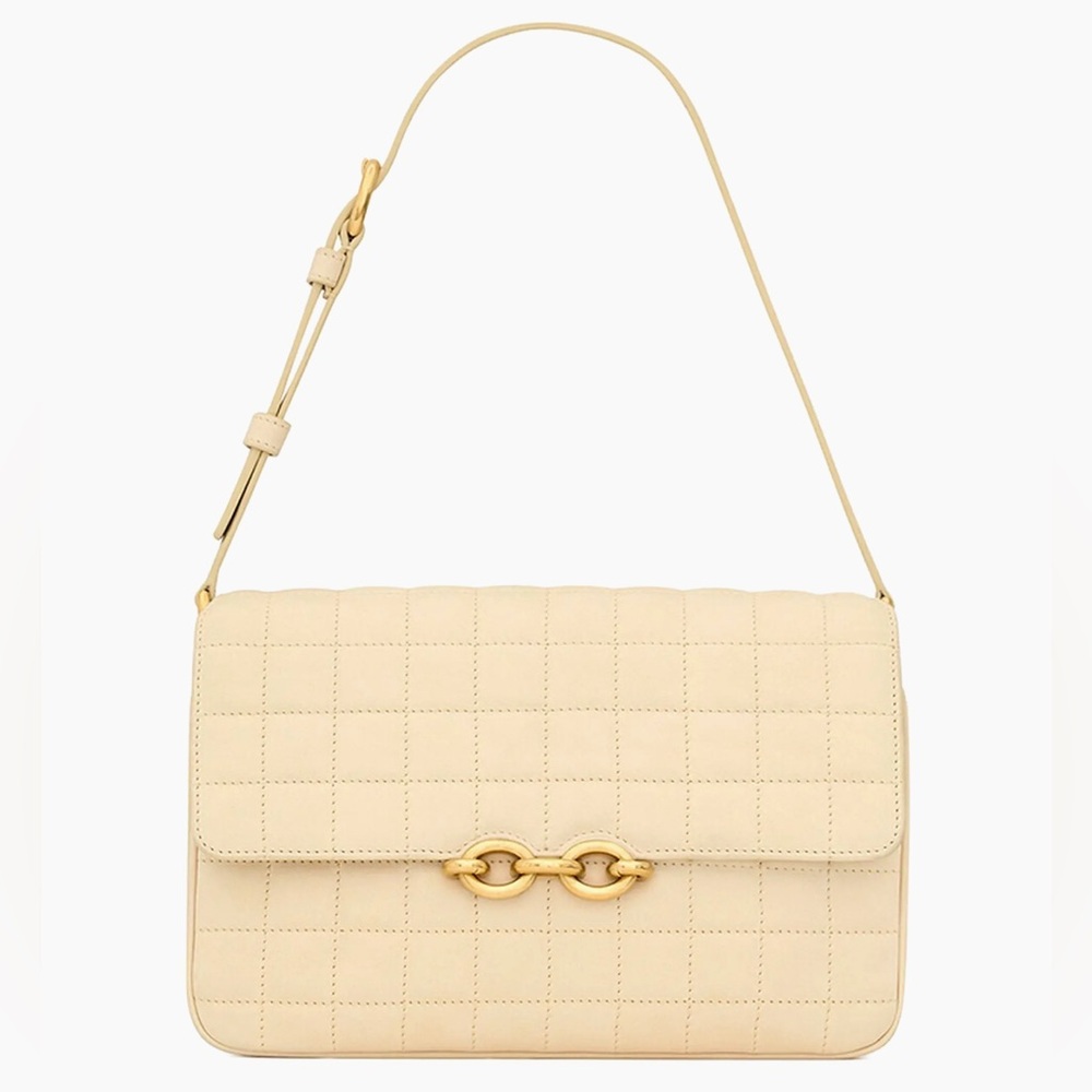 Saint Laurent Burro Le Maillon Satchel in Quilted Suede